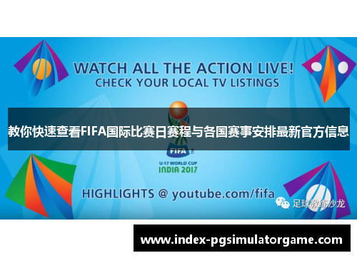 教你快速查看FIFA国际比赛日赛程与各国赛事安排最新官方信息